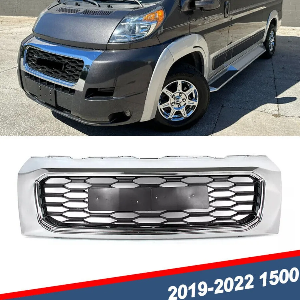 FRONT BUMPER GRILLE CHROME+BLACK FIT 2019-2022 Dodge Ram ProMaster 1500 2500 3500 United States