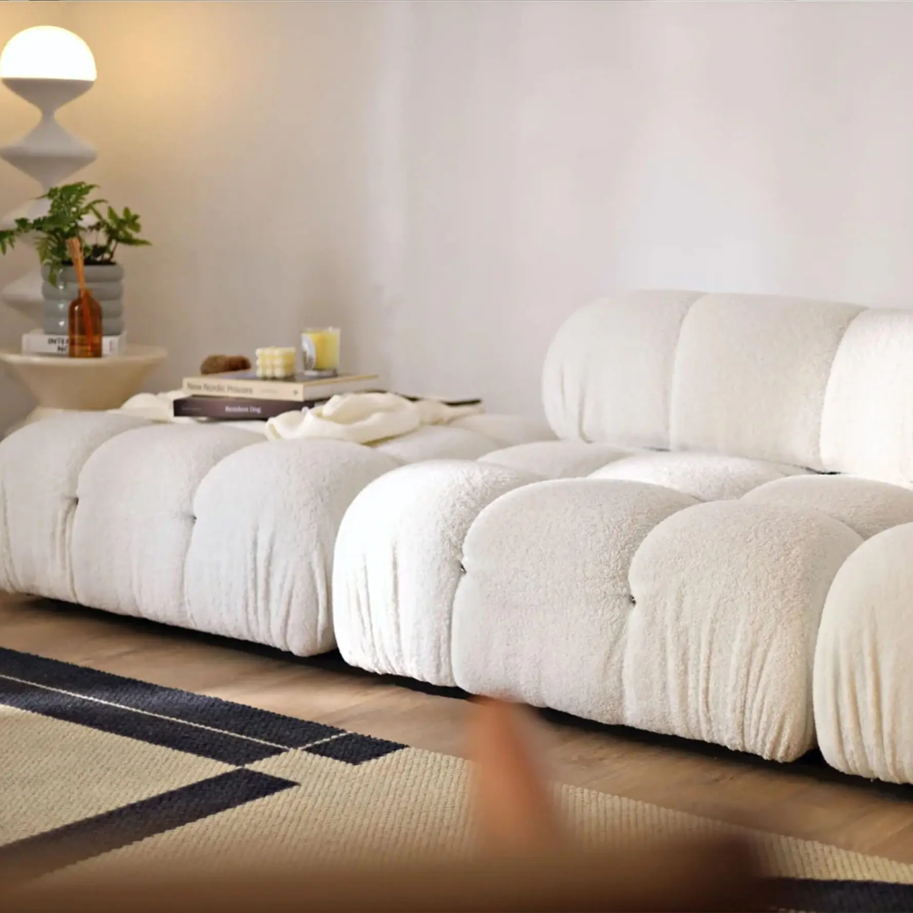 Moderne Sofa Combinaties Met Flexibele Stof Modules Vintage Meubels Geïnspireerde Woonkamer Sofa Minimalistische Stijl Comfortabel