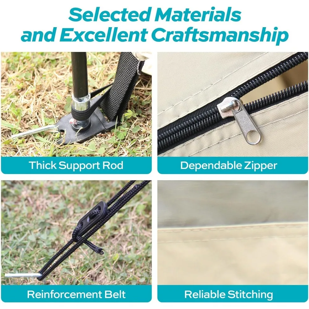 خيمة دش خارجية محمولة مع أرضية، مأوى بطول 6.9 أقدام، 3 جيوب، حقيبة حمل، خصوصية للتخييم #6