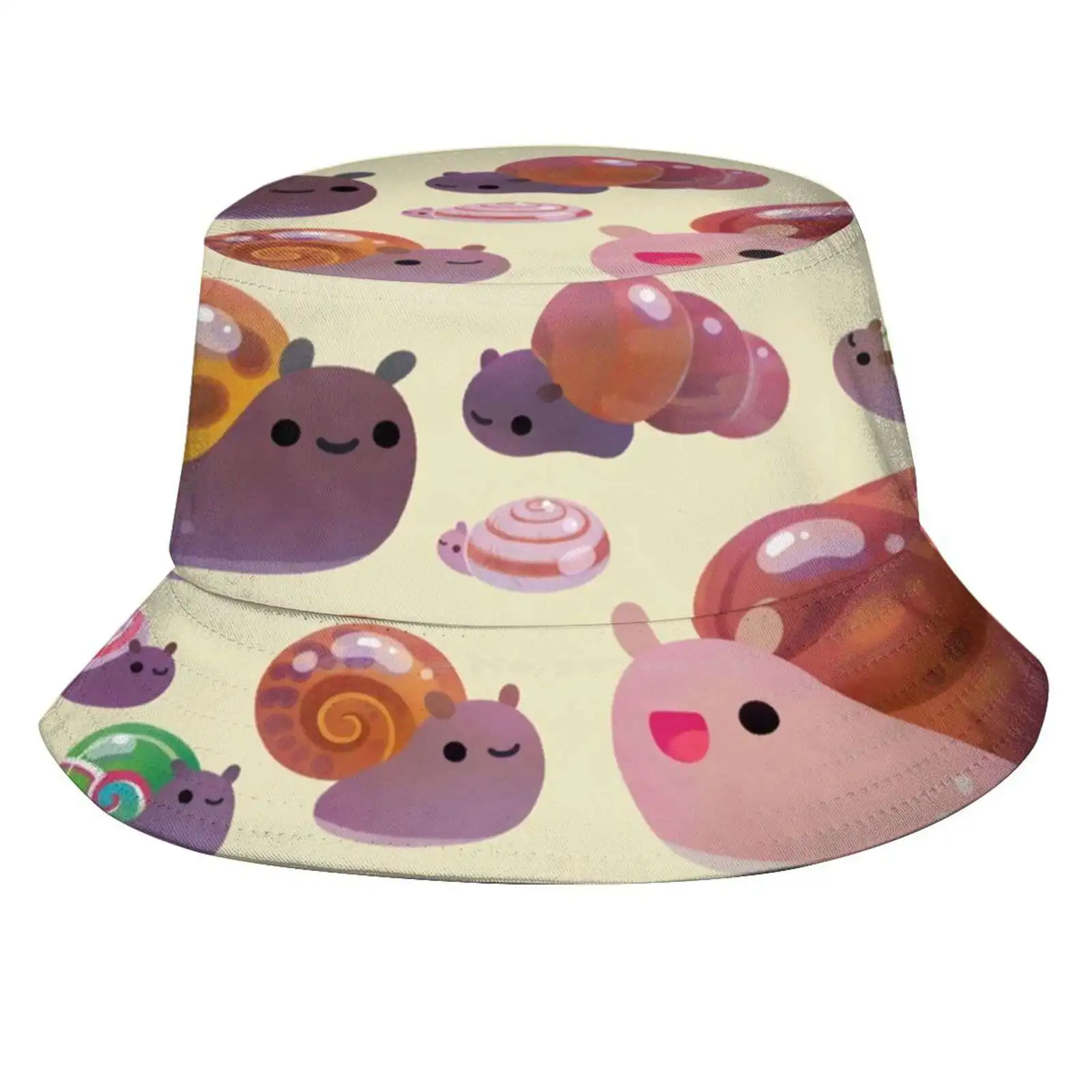 Land Snail - Pastel Sun Cap Fisherman Hat Bucket Hats Goblincore Pikaole Gastropod Shell Spring Ghana Tiger Snail Cottagecore