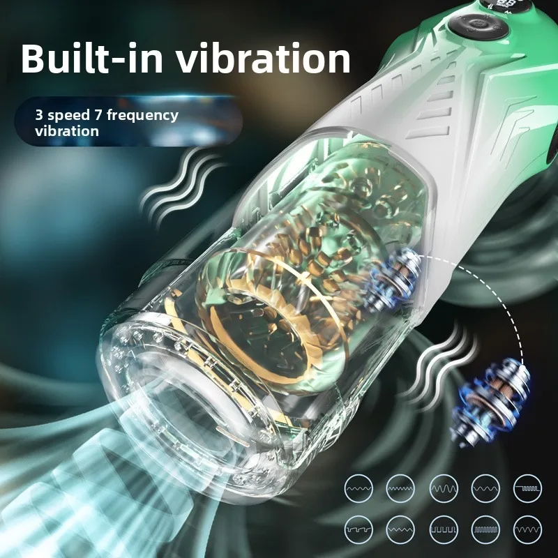 ذكر معدات الاستمتاع واللعب الجنسي للرجال التلقائي تلسكوبي الدورية الرجال الاستمناء القضيب تخطيط جيب كس اللسان