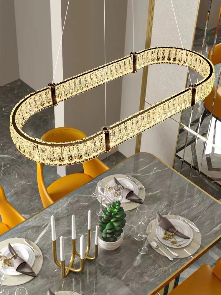 Living room luxury style crystal main light modern and simple dining room 2023 new crystal charm LED