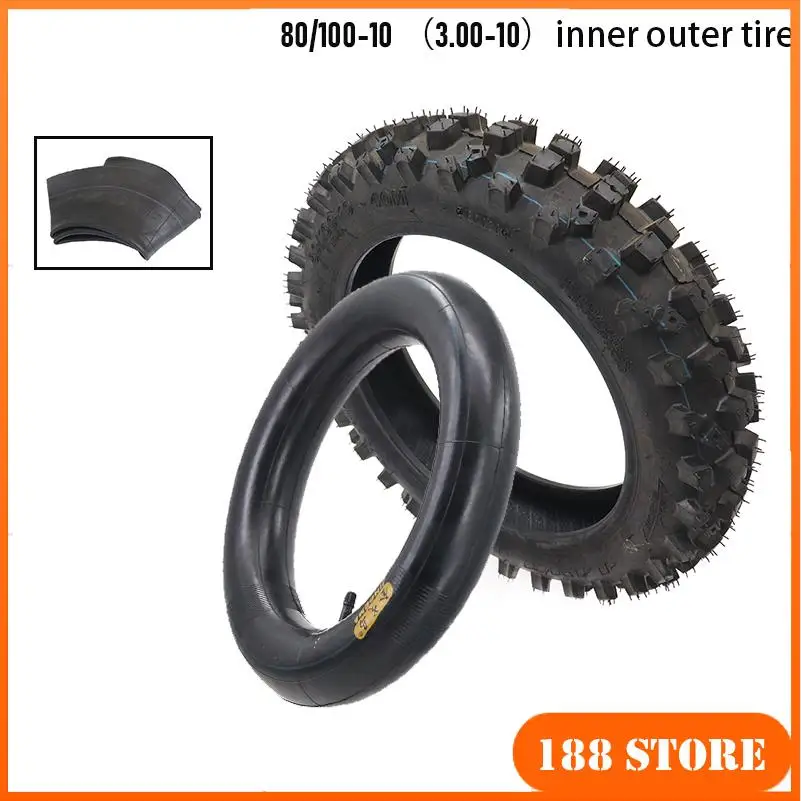 Hochleistungs-Innen- und Außenreifen 80/100-10 3.00-10 Geeignet für Offroad-Rennmotorräder