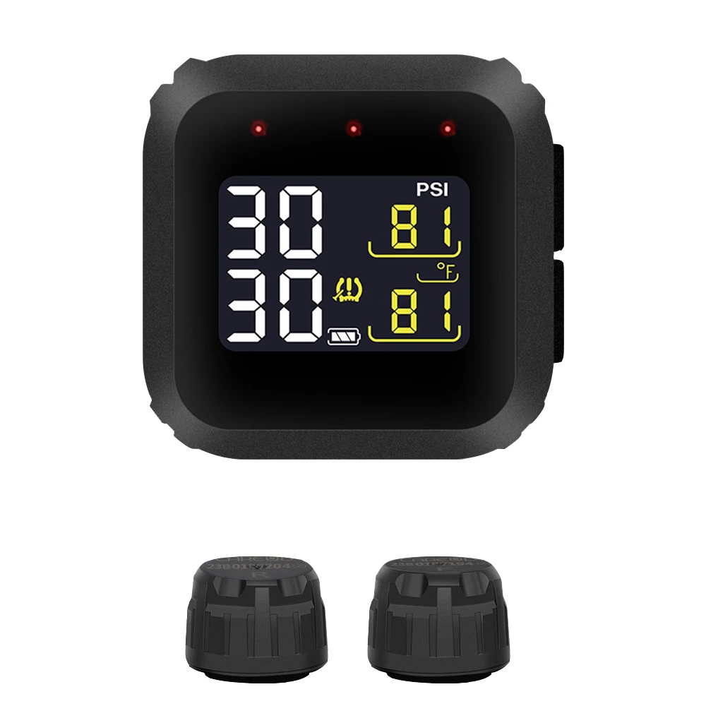 M3 Moto LCD Display Motorcycle Real Time TPMS Tire Pressure Monitoring System External Sensors Waterproof Wireless