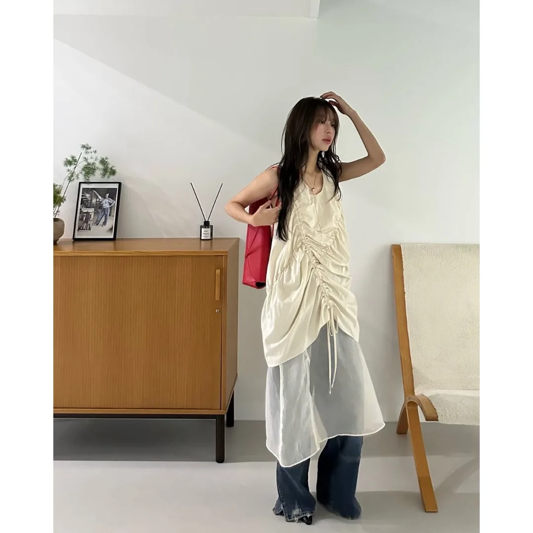 Versatile Uneven Dstring Design Svel Dr Two-Piece Set Korean Sle All-Match Spring Autumn Winter Casual Wear