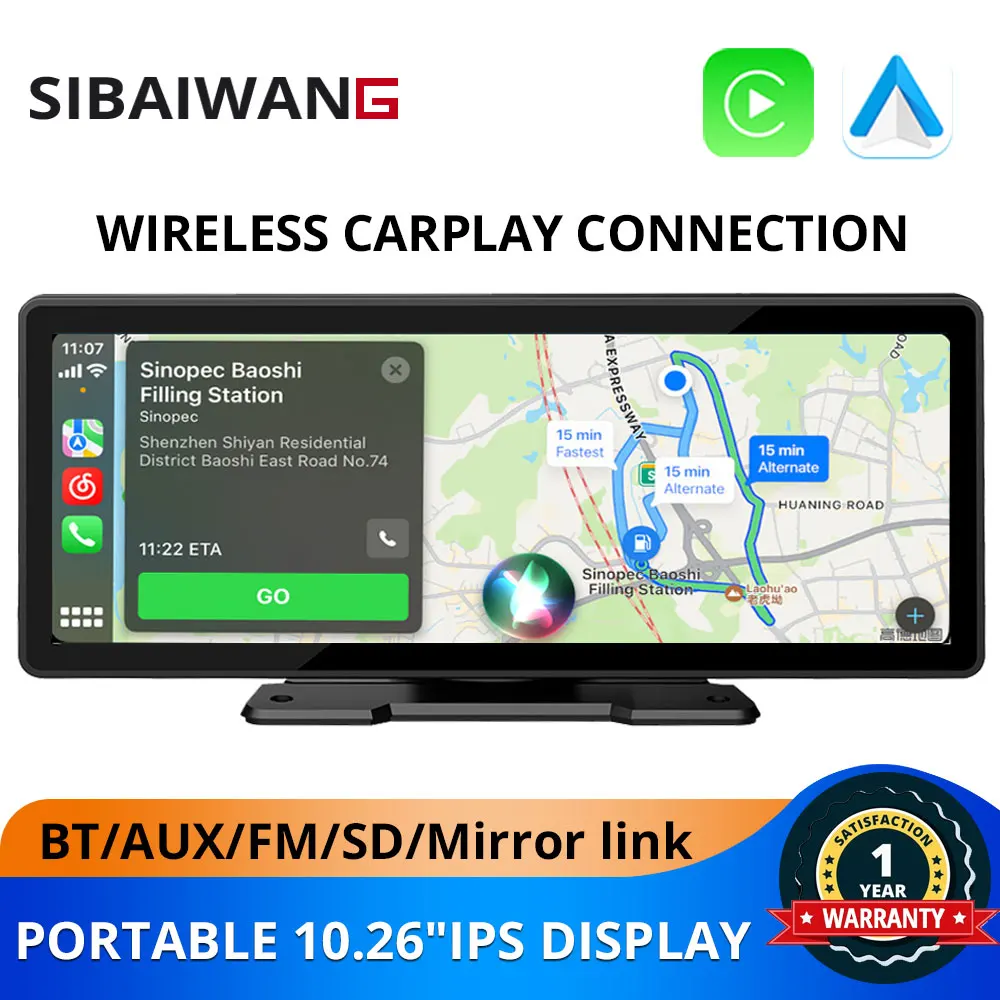 

10.26Inch Wireless CarPlay Android Auto Car Radio IPS Touch Screen Portable MP5 Bluetooth Aux FM TF WIFI Car Stereo player