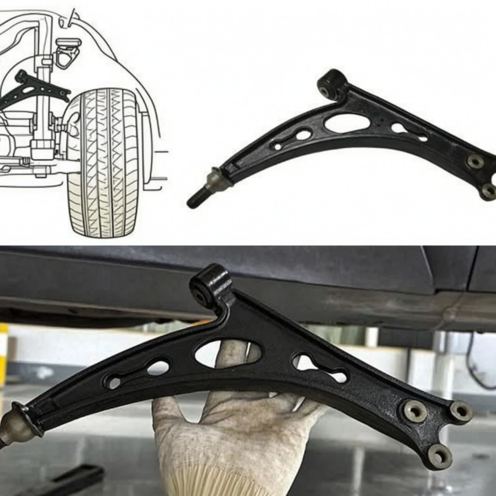 Front Lower Control Arm with Bushing and Ball Joint Replacement Front Lower Control Arm Auto Part Compatible Heat-Treated