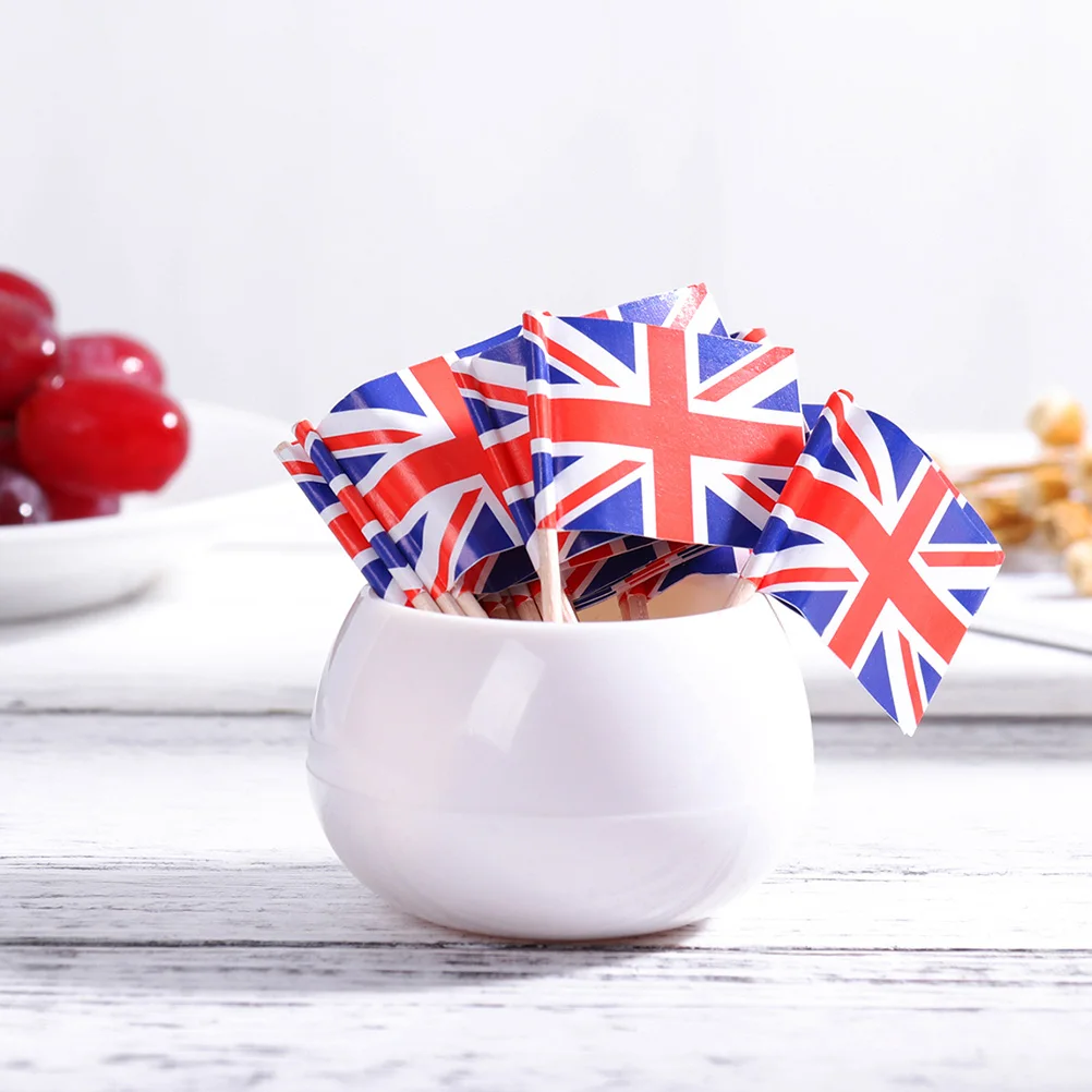 

200 Pcs Toothpick Flag Dinner Party Decorations Flags Toothpicks Mini Birthday American Cake Wood for Toppers Countries