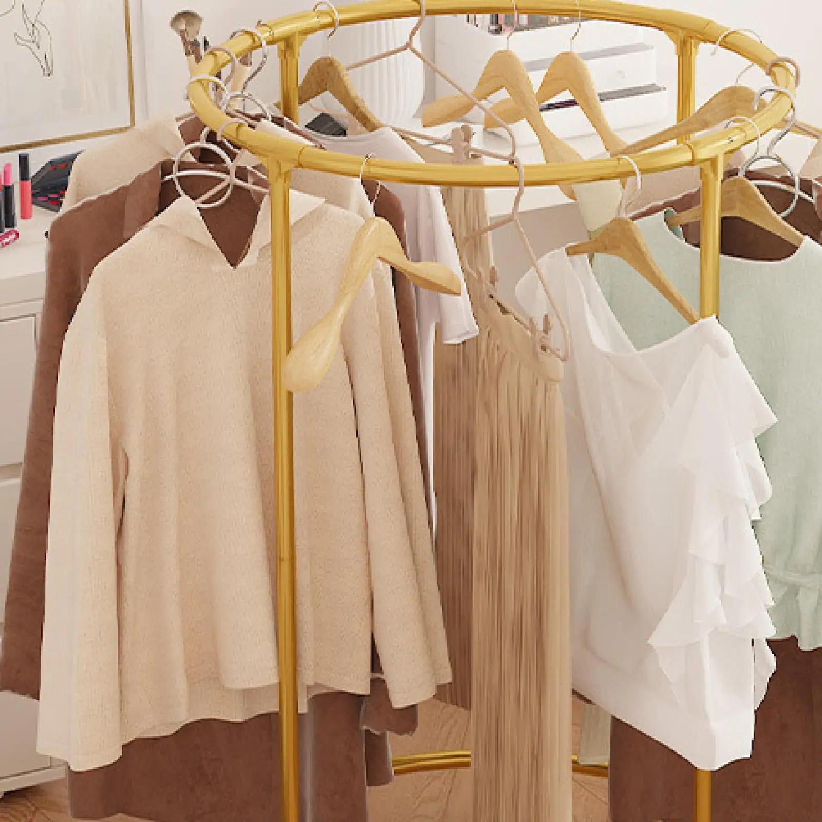 Floor Drying Rack Coat Rack with Wheels Heavy Duty Multifunctional Garment Rack Clothing Hanging Rack for Apartment Hallway