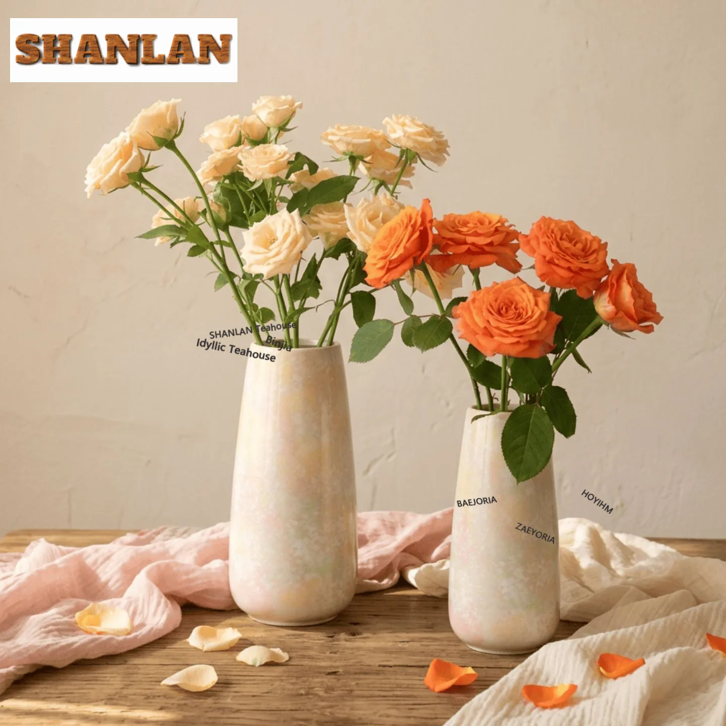 Creative Colorful Oil Painting Style Vase Elegant Room Decor Planters Cachepot Plant Pot Household Flowerpot Tableware Craft