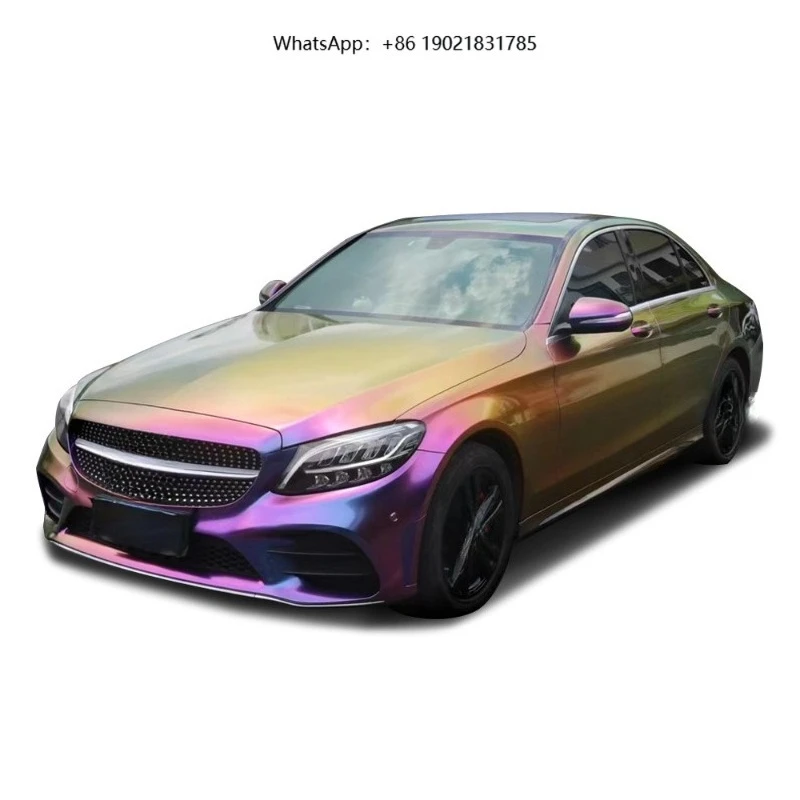 High Quality Chameleon Celestial Unicorn Car Wrap Tint Film Car Top Vinyl Wrap Blue Purple Green Silver