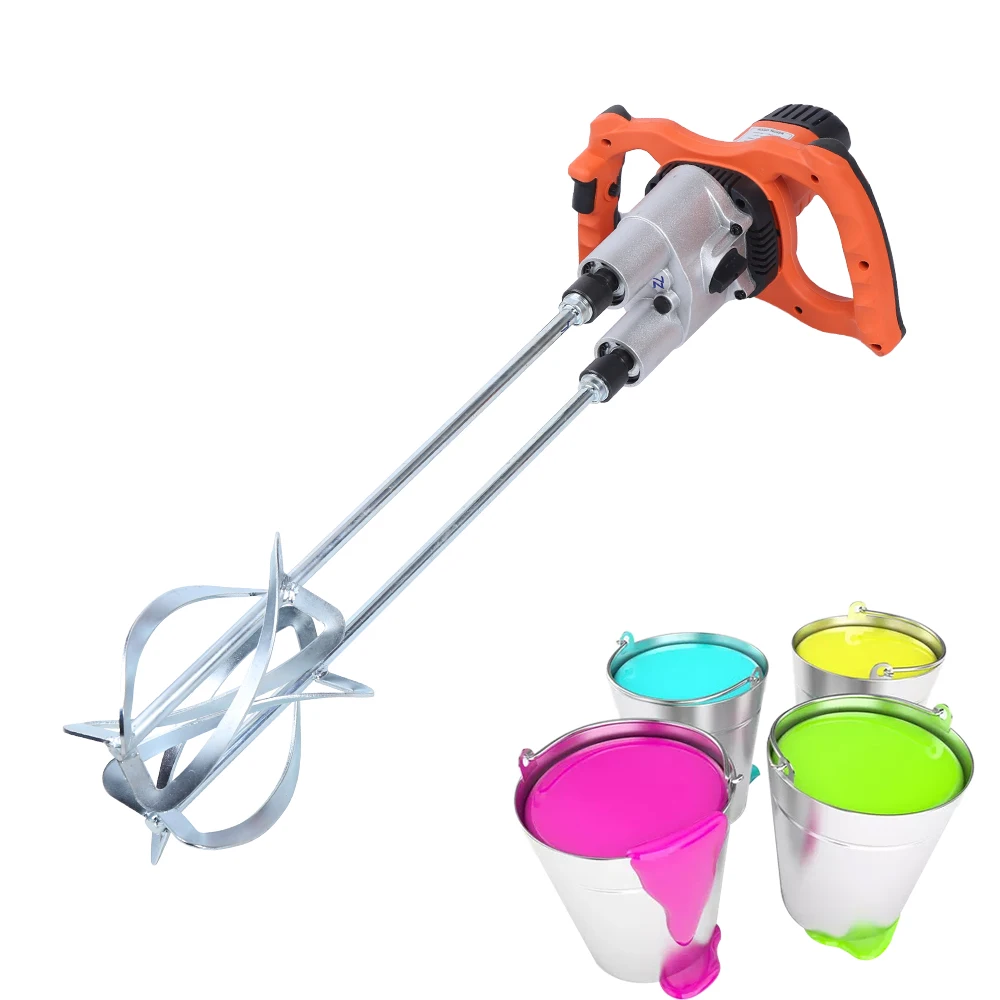 1800W Electric Concrete Mixer,Adjustable Speed,Ergonomic Handle,Steel Rod for High Performance