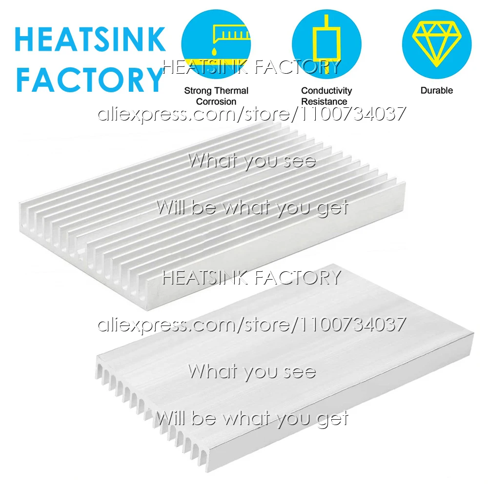 

100x60x10mm Silver Large Electronic Radiator Aluminum Alloy Heatsink Cooling Pad LED IC Chip Cooler Radiator