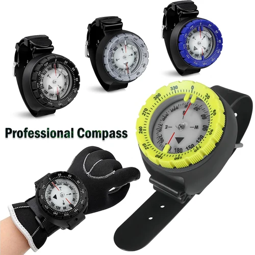 Brújula de buceo Digital subacuática de 50m, navegador profesional resistente al agua, reloj Digital luminoso equilibrado para nadar