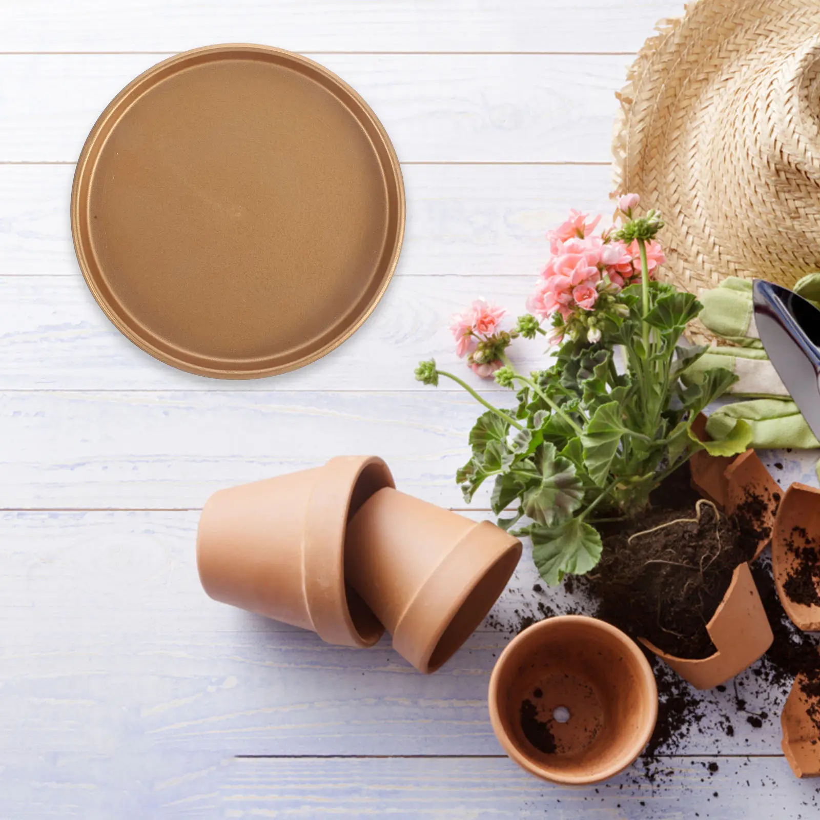 3Pcs Ceramic Plant Pot Saucer Round Flowerpot Tray Water Drainage Drip Tray for Potted Plants Bonsai Indoor Gardening