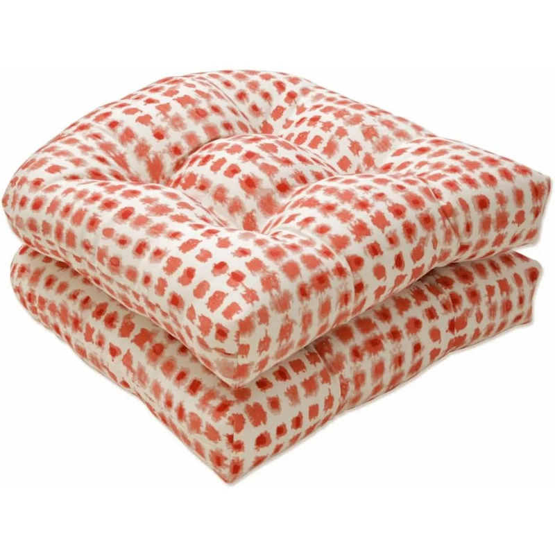 

Outdoor/Indoor Tufted Seat Cushions (Round Back), 19" x 19", Red Alauda Coral Isle 2 Count