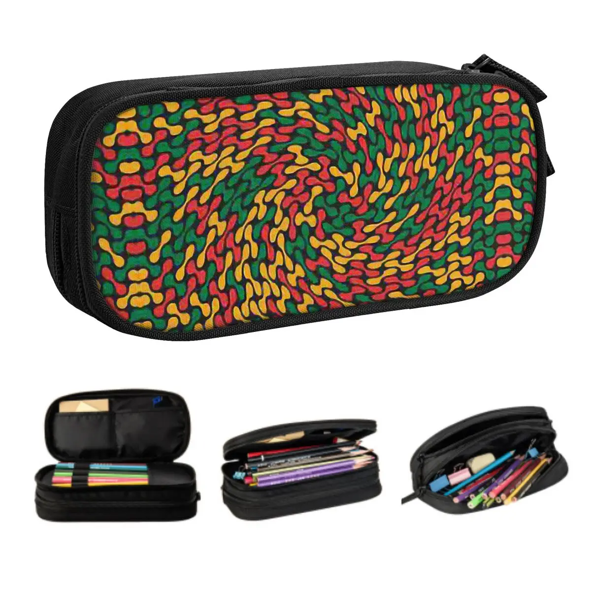 Custom Cute Ethiopian Flag Pattern Pencil Cases for Boy Girl Large Storage Pencil Box School Supplies