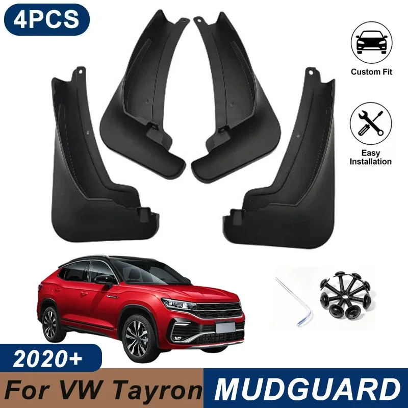 4PCS Car Mud Flaps For Volkswagen Tayron 2020+ Waterproof Anti-Splash Fender Mudguards Auto Exterior Accessories