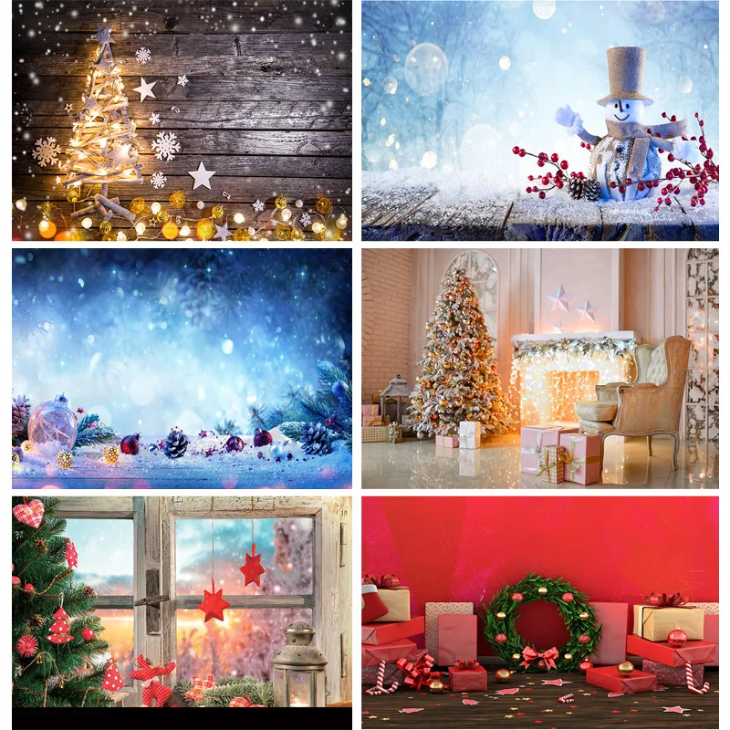 

SHENGYONGBAO Christmas Photography Background Christmas tree Gift Portrait Backdrops For Photo Studio Props DHT-56