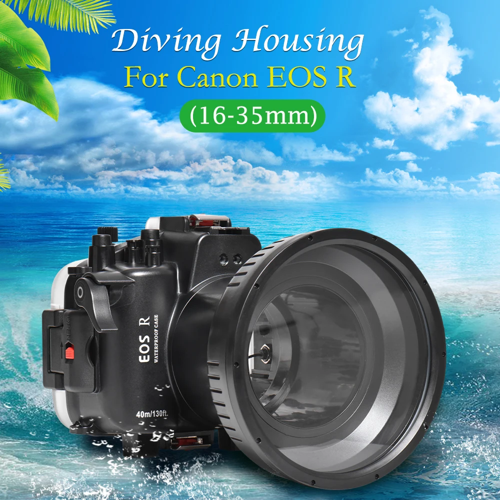 Seafrogs 40m/130ft 40M Diving Housing for Canon EOS R Case with 16-35mm Lens Underwater Protective Cover