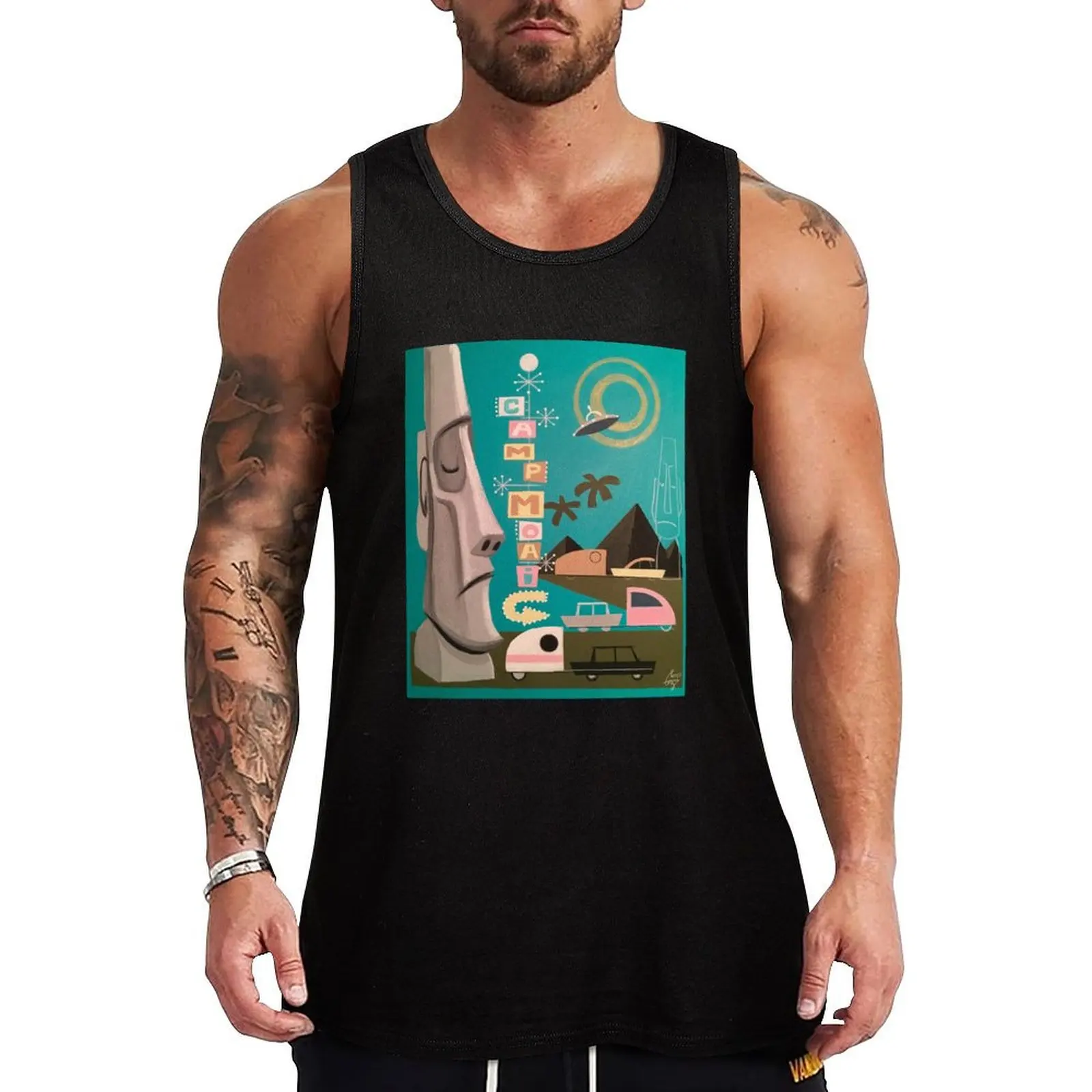 

Camp Moai Tank Top Sports shirt man Vest for boy Men's gym