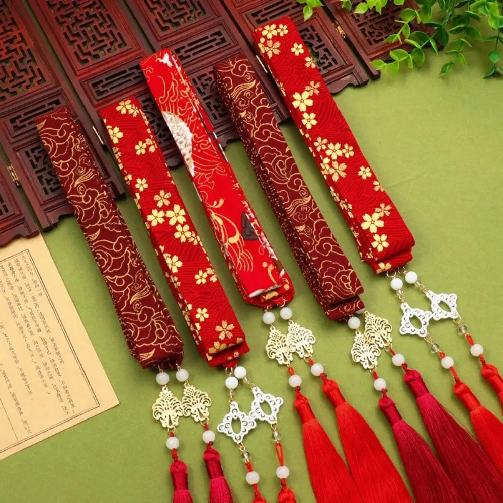 Embroidery Chinese Style Hair Band Horse Face Skirt Ornament Crane Hanfu Hair Accessories Tassel Cloth Bow Ribbon Headwear