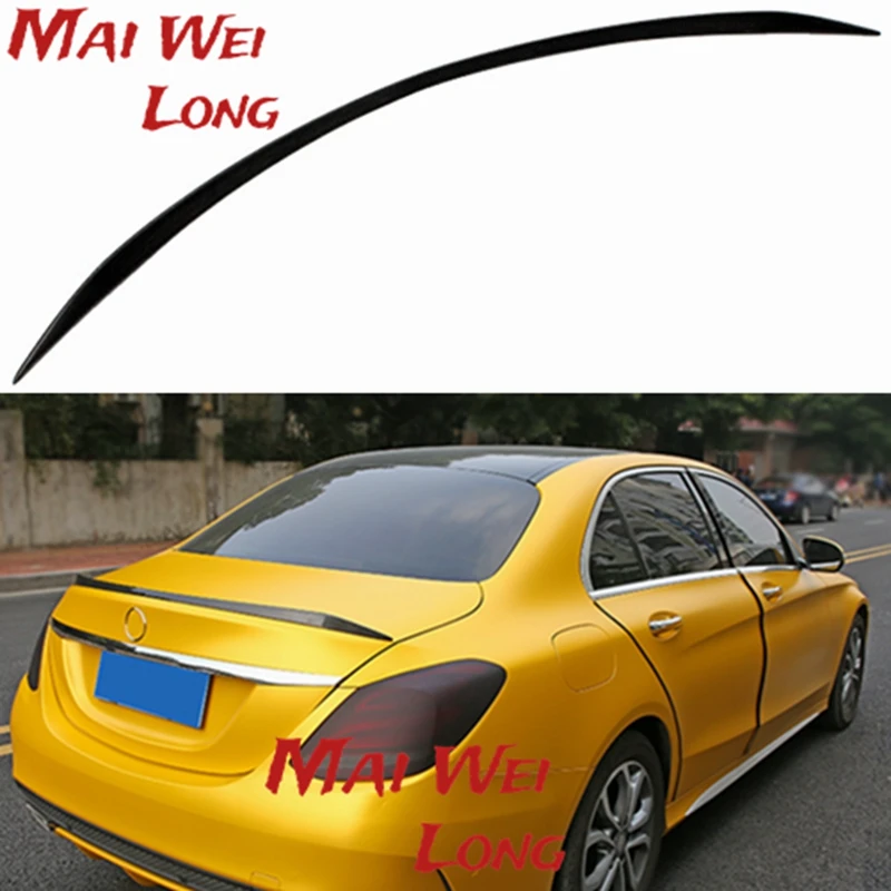 For Mercedes W205 Carbon Spoiler 4-door Sedan C63 Style C180 C200 C250 C260 Carbon Fiber Rear Trunk Spoiler With Red Line 2014+