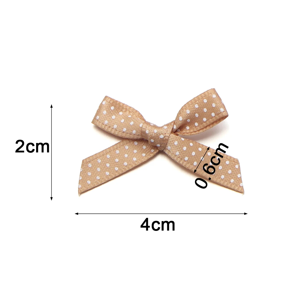30pcs Mini Polyester Double Sided Polka Dot Bow Satin Ribbon Bows Tie Scrapbooking Embellishment Hair Clips Pets Hair Bow Crafts