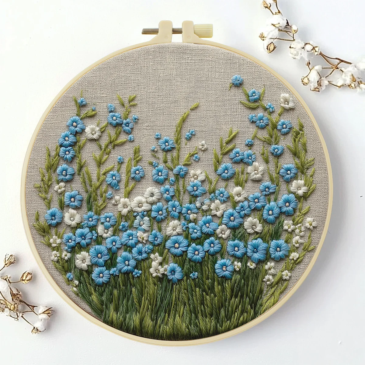 1 Stück 20X20CM/15X15CM 7,87/6,3 Zoll Stickerei-Starter-Kit DIY-Kit Heimdekoration, Blumen, Stickerei-Kit – Detail 3