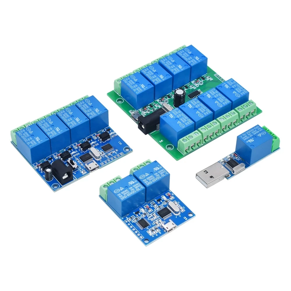 USB Relay Module CH340 USB Intelligent Control Switch 10A 250VAC 30VDC Over-Currentelay LCUS-1/LCUS-2 /LCUS-4/LCUS-8 Smart Home