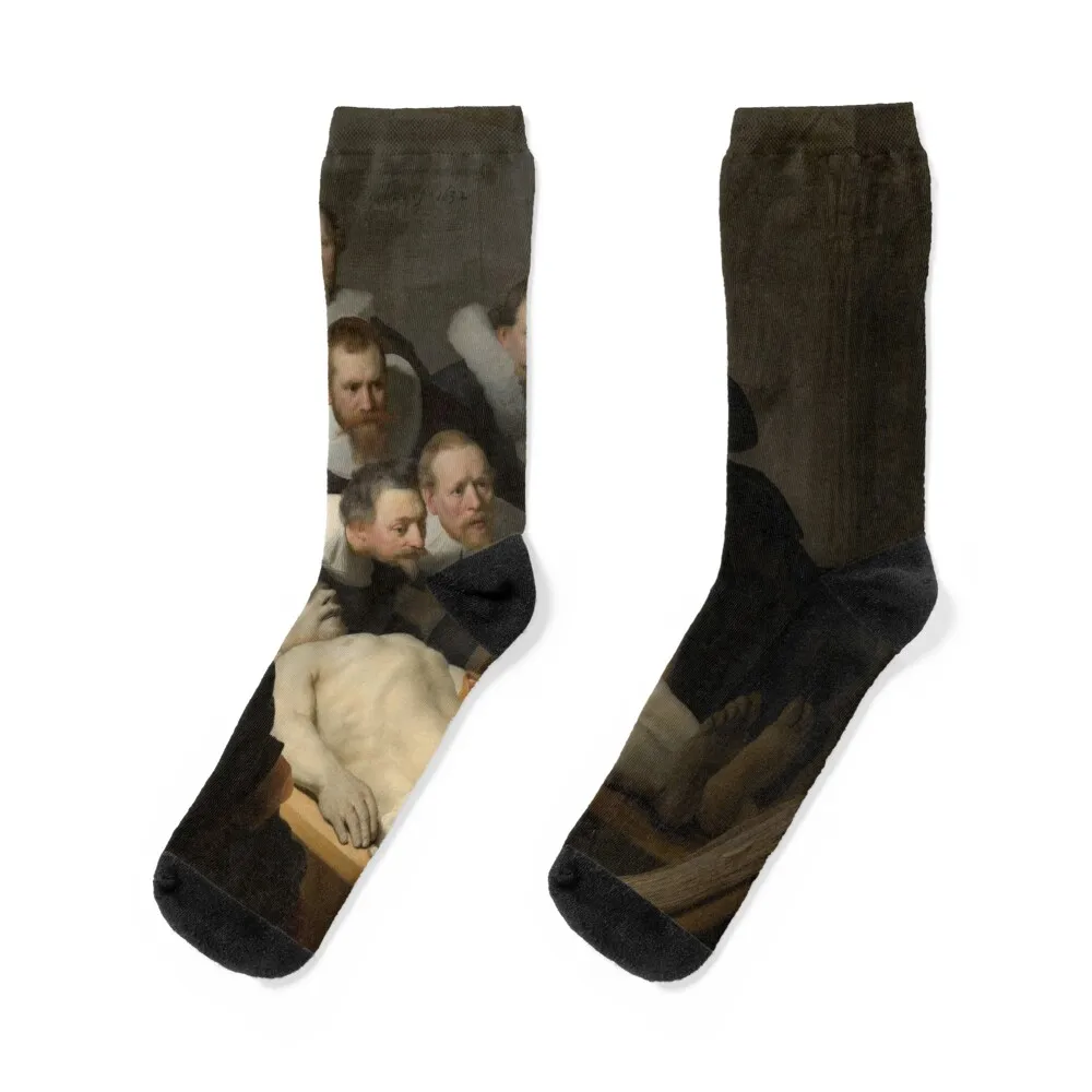 

Rembrandt - The Anatomy Lesson Of Dr. Nicolaes Tulp Socks christmas stocking Soccer bright garter hip hop Socks Men's Women's