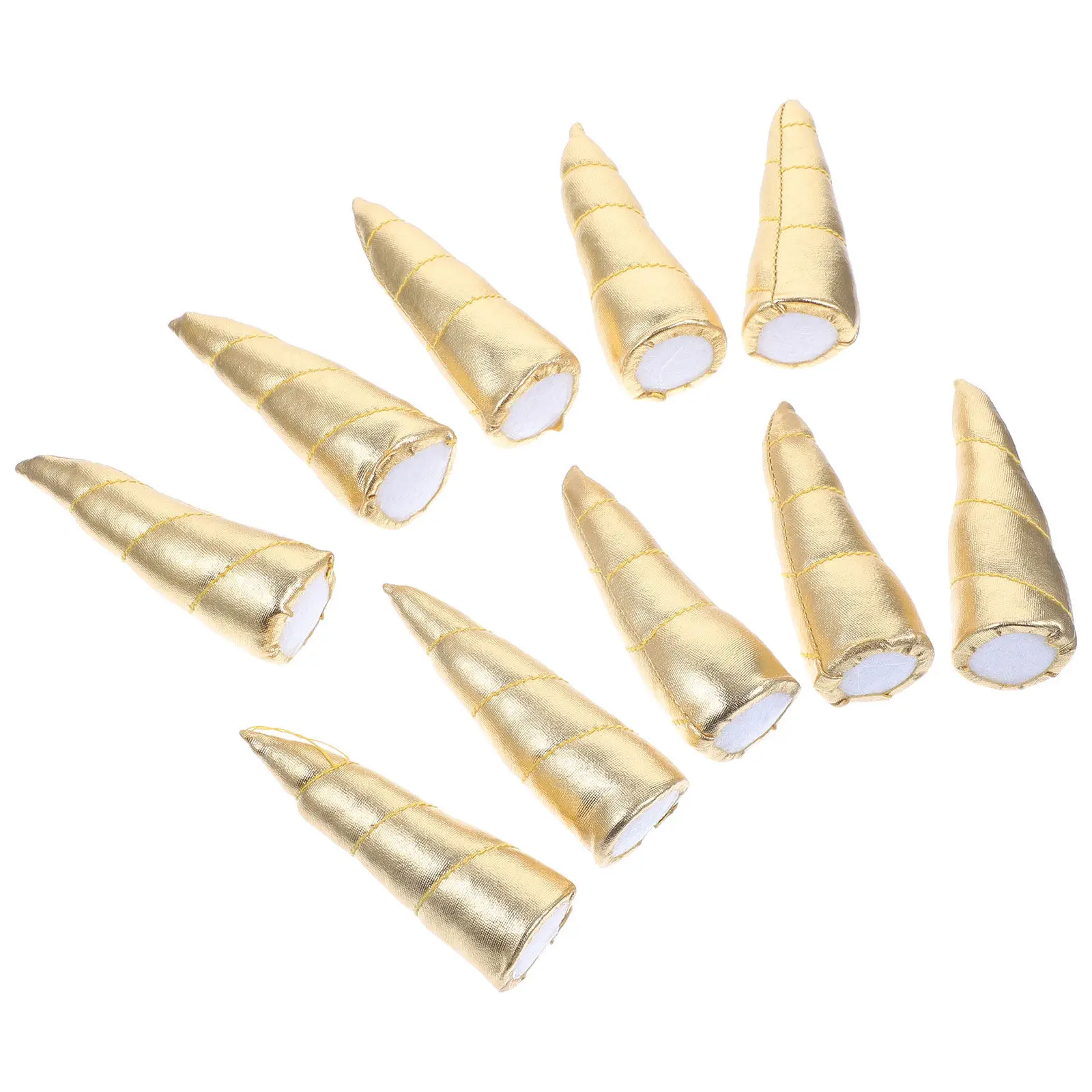 10Pcs Compact Hair Horn DIY Supplies Unicorn Horn Decor for Hair Clip Headband Hairpin Headdress Ornament Craft Decoration