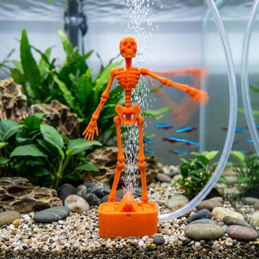 Air Pump Driven Dancing Skeleton Aquarium Bubbler Dancing Underwater Realistic Dynamic Skeleton Bubbler 3D Printed Plastic
