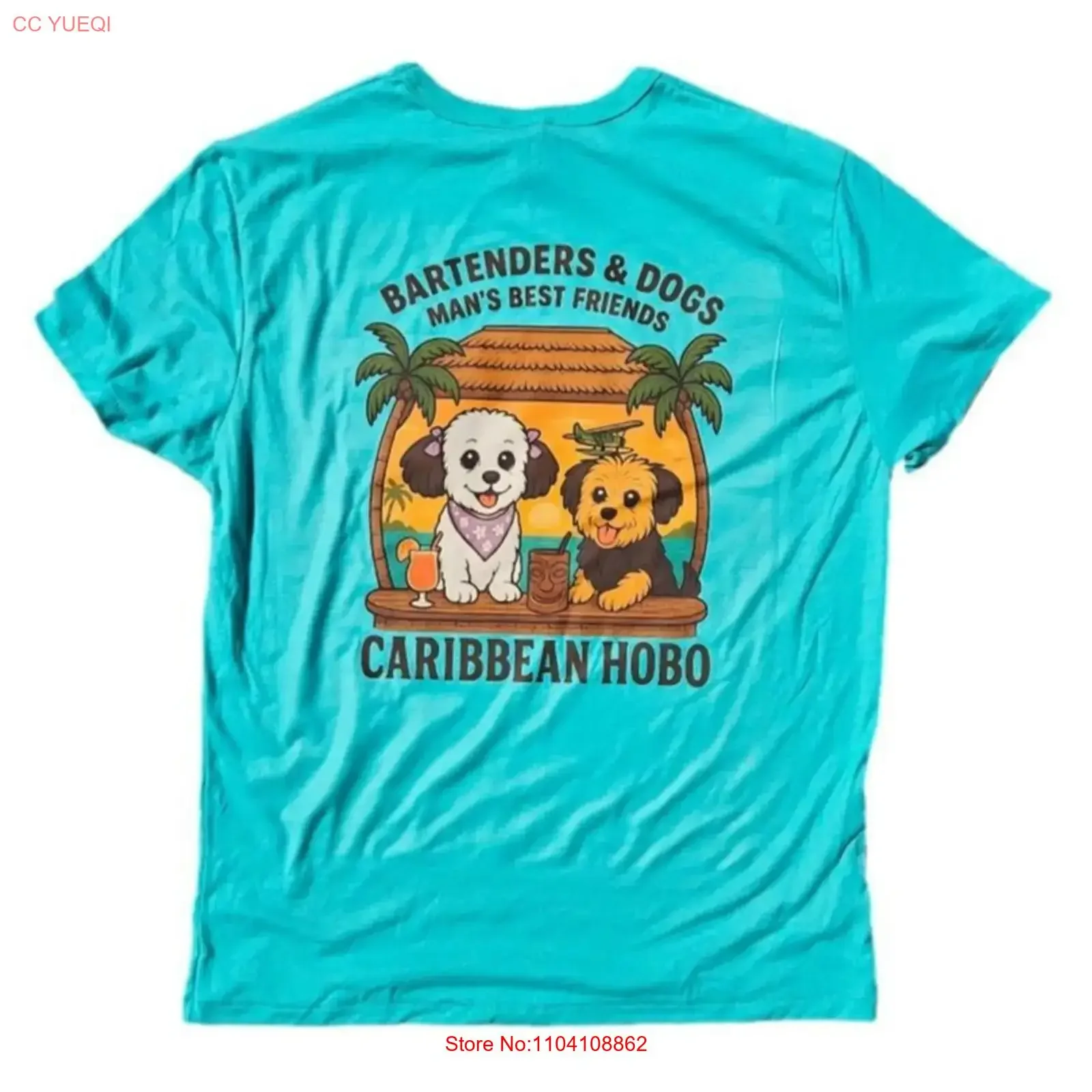 Nueva camiseta de moda urbana vintage con estampado de perro estilo caribeño, para barman, con temática de Key West, Rum, Tortola, Havana y bebidas, con efecto lavado y versátil.