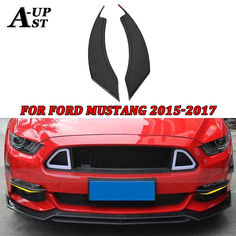 For 2015-2017 Ford Mustang Carbon Fiber Fog Light Wind Blade Decoration Car Tuning Accessories Body Kits