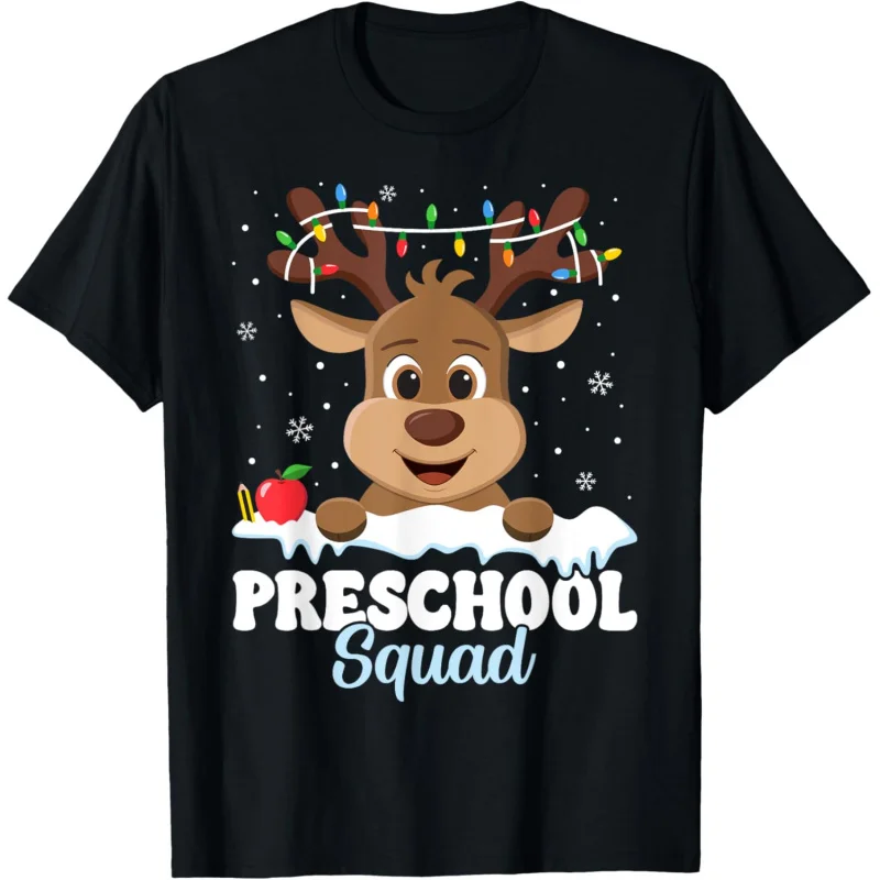 

Teacher Christmas funny Preschool Squad Reindeer Xmas T-Shirt