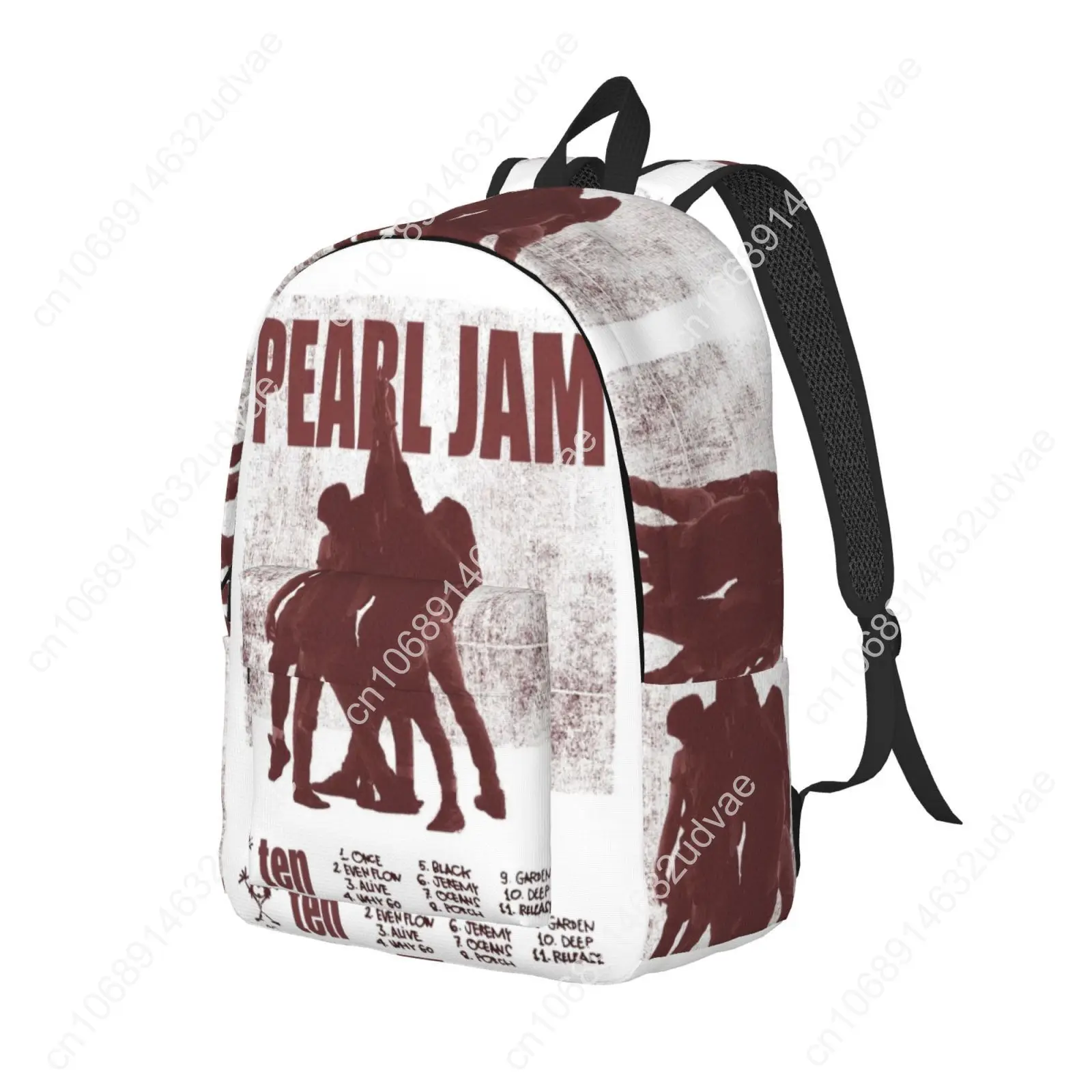 Pearl Jam Rock Band Even Flow Custom Canvas Lightweight Backpack Fashion Durable Student Men Women Business Daypack