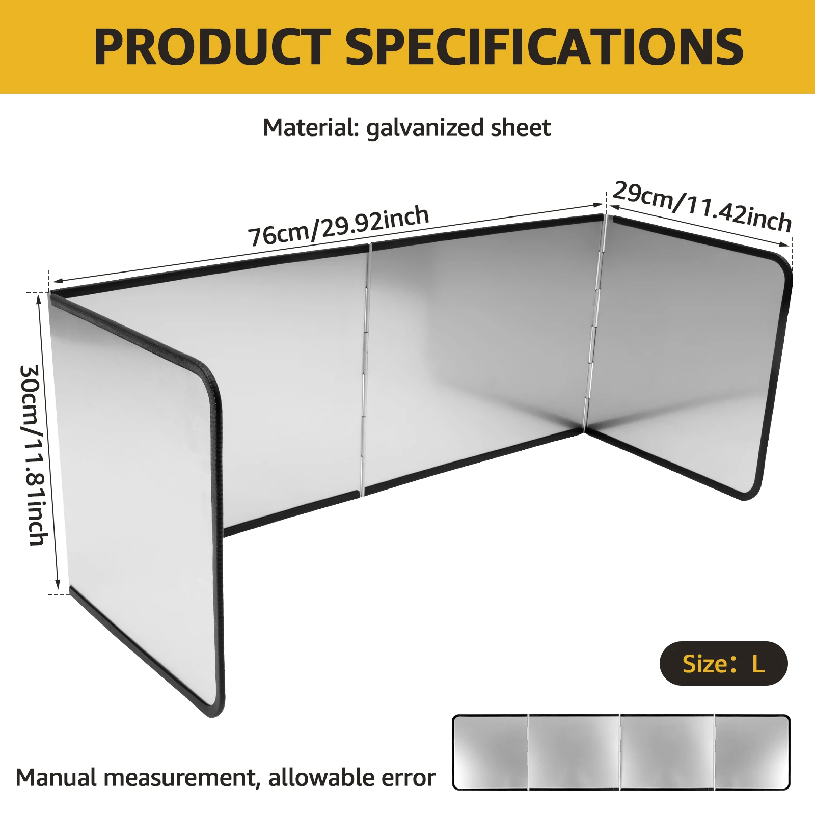 3 Sided Kitchen Anti Oil Splatter Shield Guard Anti-Splash Block Galvanized Sheet Splatter Heat Insulation Oil Gas Stove Baffle