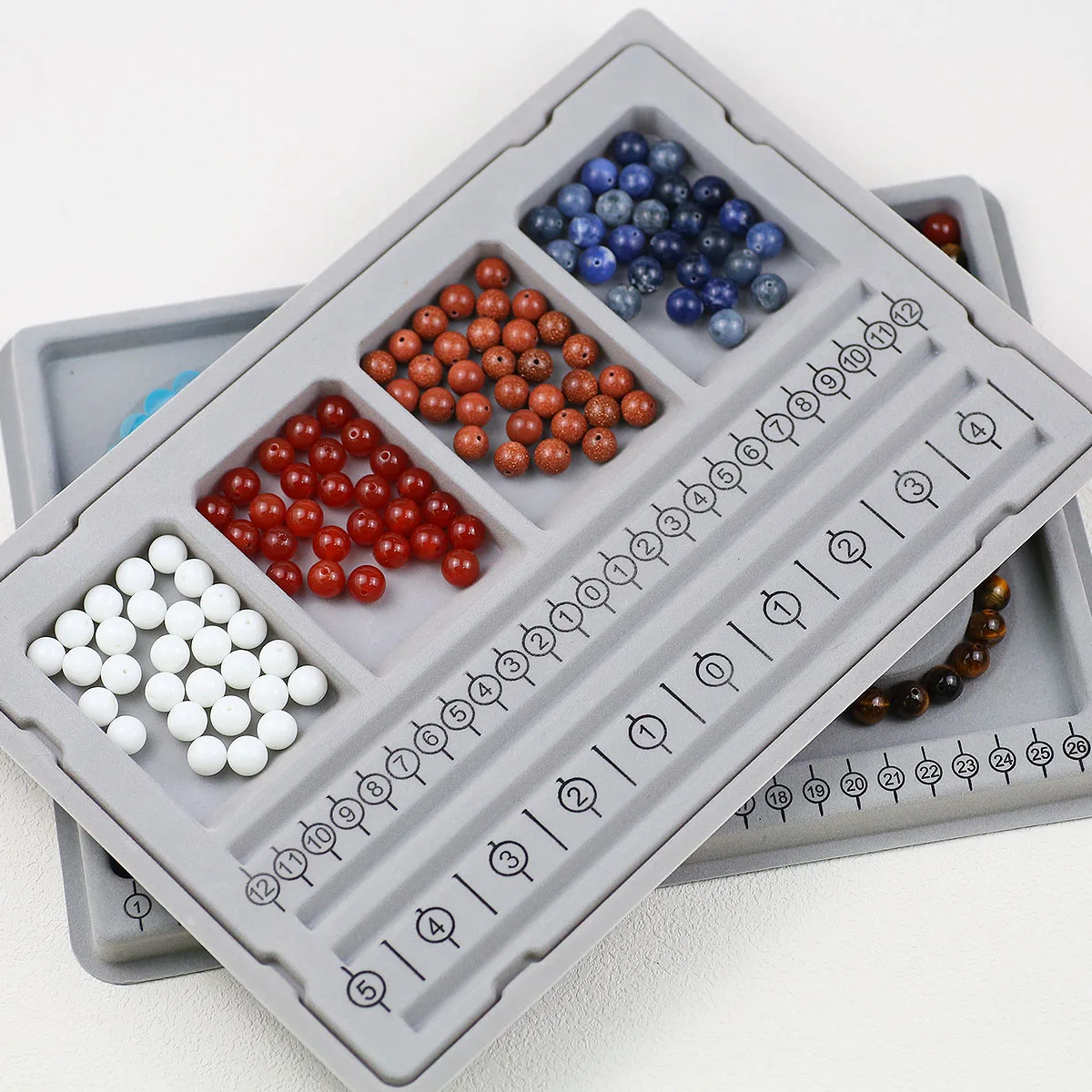 Flocked Bead Board Bracelet Necklace Beading Organizer Tray Design Measuring Tool for DIY Jewelry Making Craft Accessories