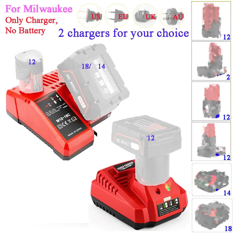 dawupine Li-ion Battery Charger For Milwaukee 10.8V 12V 18V 48-11- 24xx Series Lithium-ion Battery N12 for M12-18C Charger