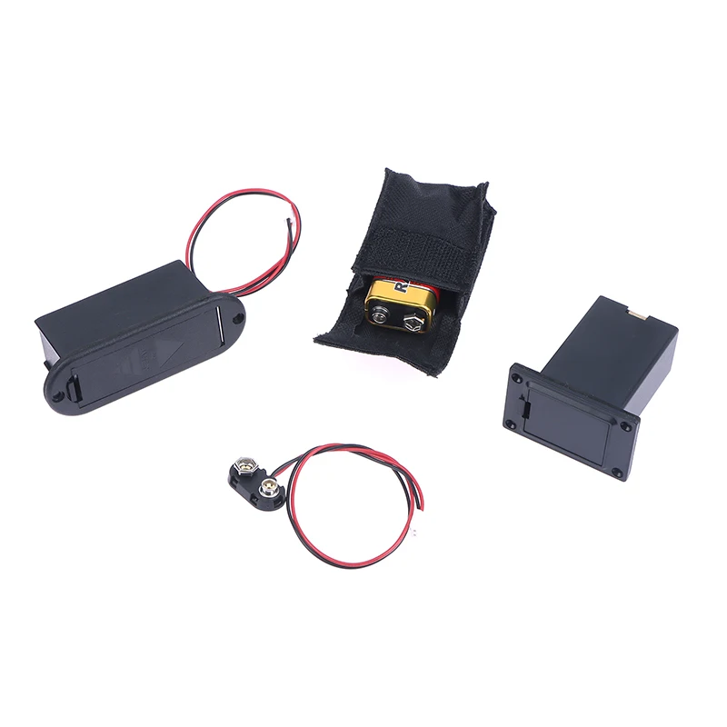 1 Set DIY Accessories 9V Battery Case Holder Cover Box For Acoustic Guitar Bass Pickup Black Guitar Parts