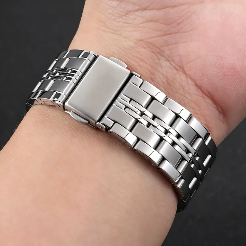 18mm 20mm 22mm 24mm High Quality Stainless Steel Watch Strap with Metal Folding Watch Buckle Watch Band for Universal Bracelet