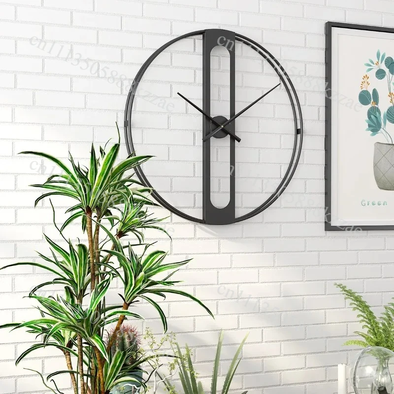 Nordic Wall Clocks Personality Silent Elegant Wall Watch Large Simple Metal Clock for Home Living Room Aesthetic Decorations