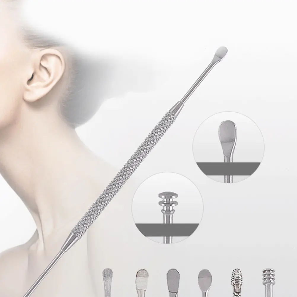 7Pcs Ear Wax Pick Stainless Steel Double Ended Scoop Massager Wax Removal Tool Curette Use Ear Scoop