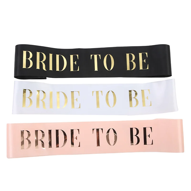 Tricolor Optional Wedding Bridal Strap Ceremonial Belt Bride to be Bronzing Belt Satin Satin Ribbon Party Supplies