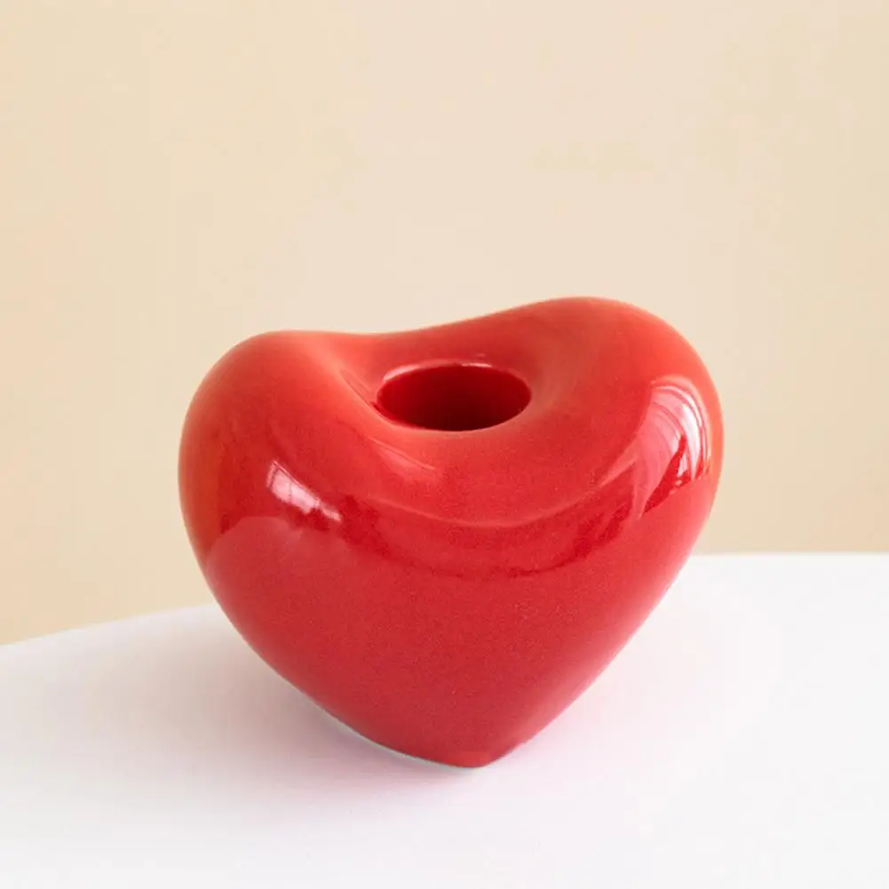 High Temperature Resistant Candle Holder Heart Shaped Ceramic Candlestick Holder Wedding Party Centerpiece Small for Home