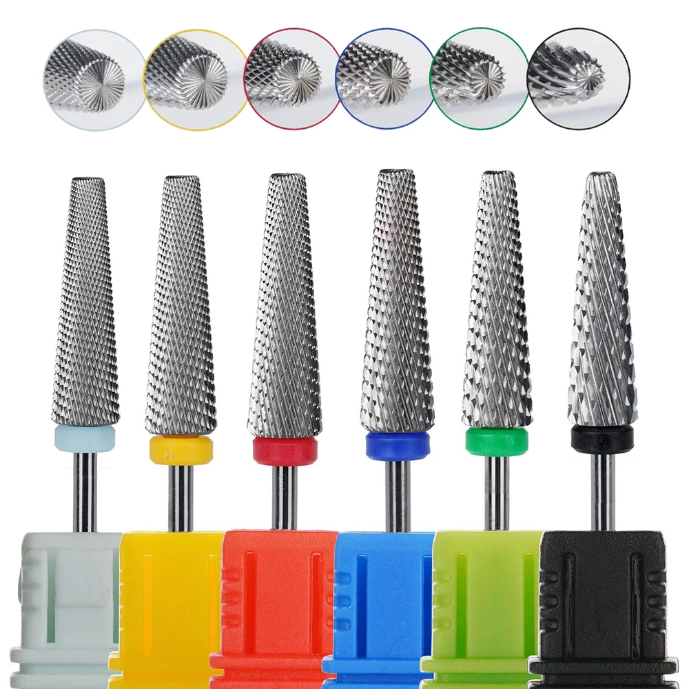 

24mm Super Long 5 in 1 Nail Drill Bits Carbide Tungsten Steel Nail Drill Bits Milling Cutter For Nail Polish Glue UV Gel Remove