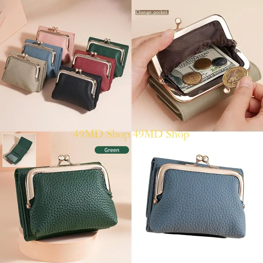 

49MD Маленький женский кошелек из искусственной кожи с держателем для карт и элегантным карманом для мелочи