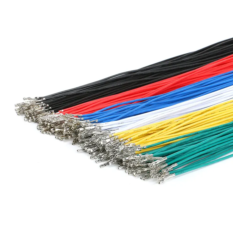 50pcs/lot 2.54mm Dupont Cable Jumper Wire Single Double Head Spring Electronic Wire Female Dupont Line 25cm 24AWG Wire Connector