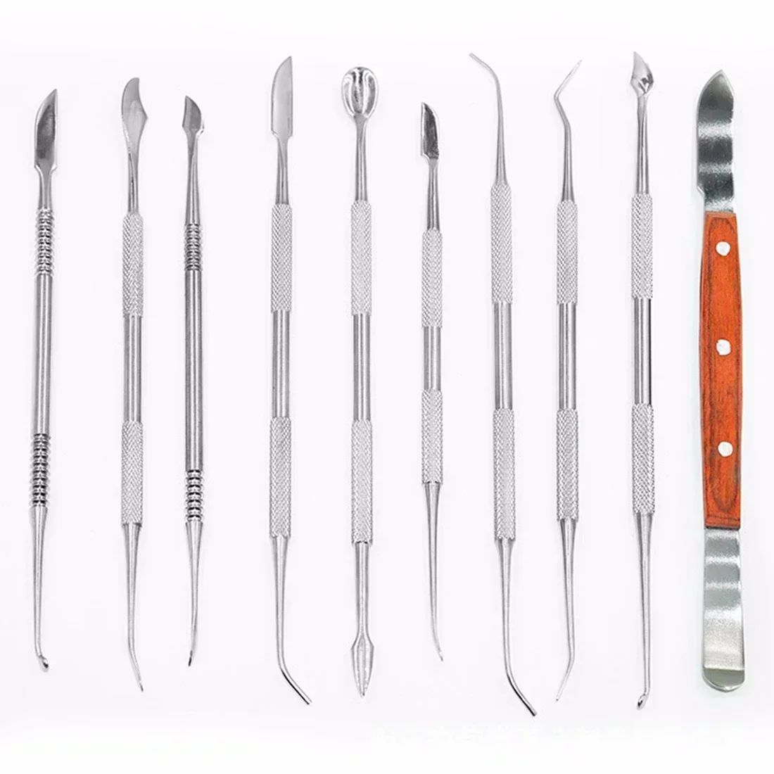

1set Double Ended Stainless Steel Dental Cleaner Tweezers Dental Care Probe Tools Dentistry